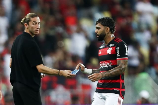 técnico do Flamengo e atacante gabigol